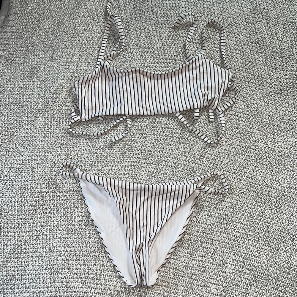 Kendall + Kylie Striped bikini